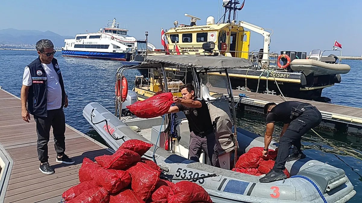 İzmir'de Yasa Dışı Kara Midye Operasyonu: 560 Kilogram Ele Geçirildi